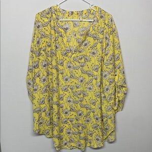 Cato Yellow Floral Blouse Plus 26/28W